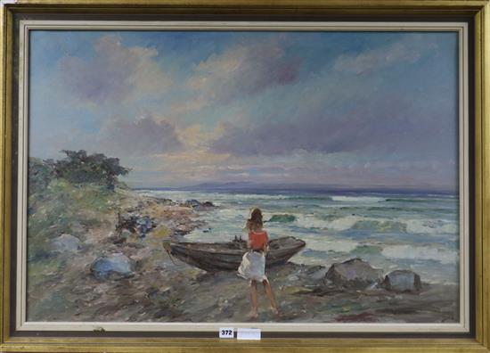 Lady looking out to sea 65 x 95cm